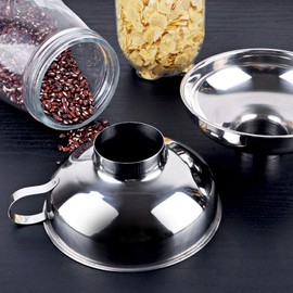 Set of 2 Pcs Mason Jar Funnel Set - Stainless Steel Canning Funnel with Handle for Wide and Regular Jars