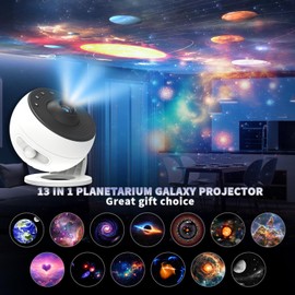 Planetarium Projector for Bedroom, XFWOJOO 13 in 1 Star Projector Galaxy Light, Nebula Night Light Milky Way Projector with Timer, LED Space Galaxy Lamp Room Decor for Adults Kids Christmas Gift