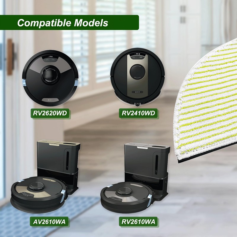 GANGXUN Microfiber Sonic Mopping Pads for Shark AV2610WA/RV2620WD/RV2610WA/RV2410WD Robot Vacuum