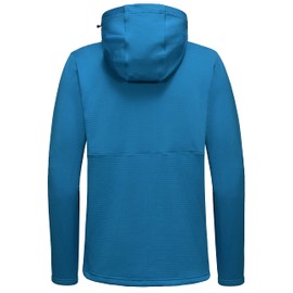 Little Donkey Andy - chamarra de invierno ligera y cálida de forro polar para hombre, transpirable, con capucha y agujeros para el pulgar, Azul mosaico mejorado, Medium