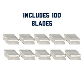 AccuTec Pro Steel Single Backed Edge Razor Utility Blades - 100-Pack - .009 Inch Made of High Carbon Steel for Durability and Long Service Life - APBL-7064