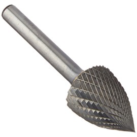 Drill America SG-7 Carbide Burr/Rotary File Tree Pointed-End Double Cut for Die Grinder 3/4" Dia. x 1" Cut Length with 1/4" Shank and 2-3/4" Overall Length, DUL Series