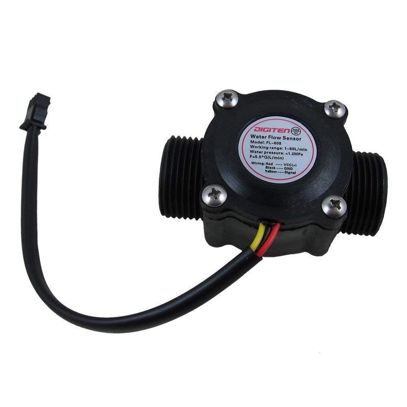 DIGITEN Water Flow Control Meter LCD Display Controller+G3/4" Water Hall
