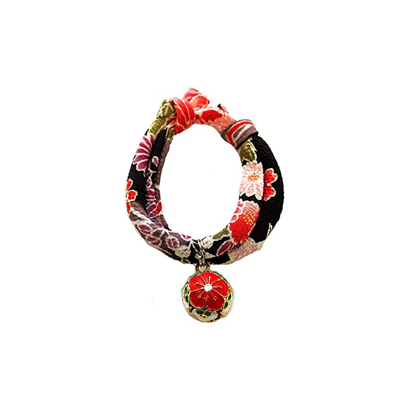 Collar: Cat collar, cat bell charm (fireworks black, plum red),