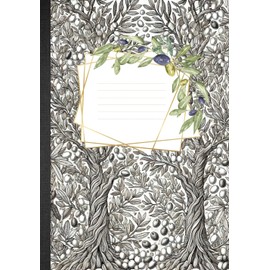 Olive Theme Notebook: Coloring Botanical Cover Journal with 100 Lined Pages 7x10-inch for Him, Her, Them