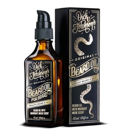 Dick Johnson Bartöl Midnight Musk Duft 50 ml – Bart Öl mit Arganöl, Jojobaöl und Mandelöl – Bartpflege für Männer zur täglichen Anwendung & Bartwachstum – Geschenk für Männer – Made in Finnland