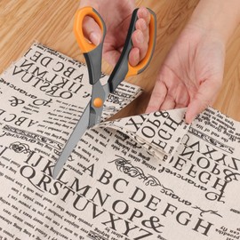 Asdirne Titanium Coating Scissors, Premium All Purpose Scissors, Ultra Sharp Stainless Steel Blades, Comfortable Grip, Great for Craft, Office, School and Everyday Use, Black/orange, 21.8cm, Pack of 3