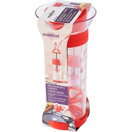 mastrad F38610 Twist'n'Mix - Dough Stirrer - Making Liquid Dough (Crepes, Waffles, Pancakes) No Other Materials - Method Guaranteed No Clumps - Easy to Use - 700ml - Red