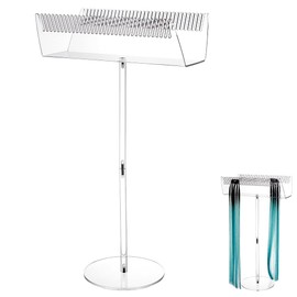 AHANDMAKER Acrylic Hair Display Stand for Hairdressing Salons Transparent Holder for Hair Extensions Organiser Wig Stand Wigs Styling Tool Hair Hanger