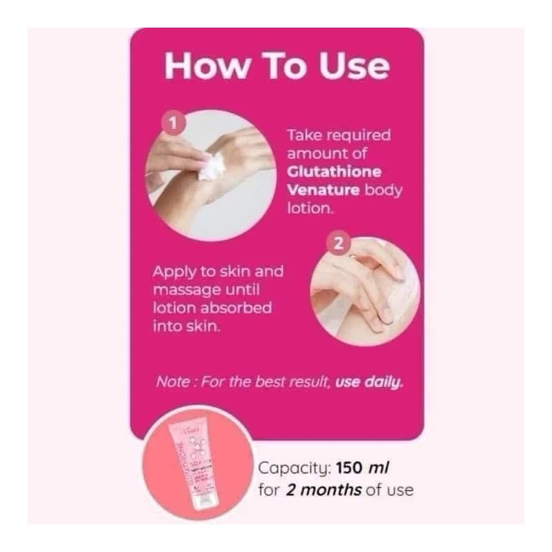 Venature Glutathione 50x Body Lotion 150ml
