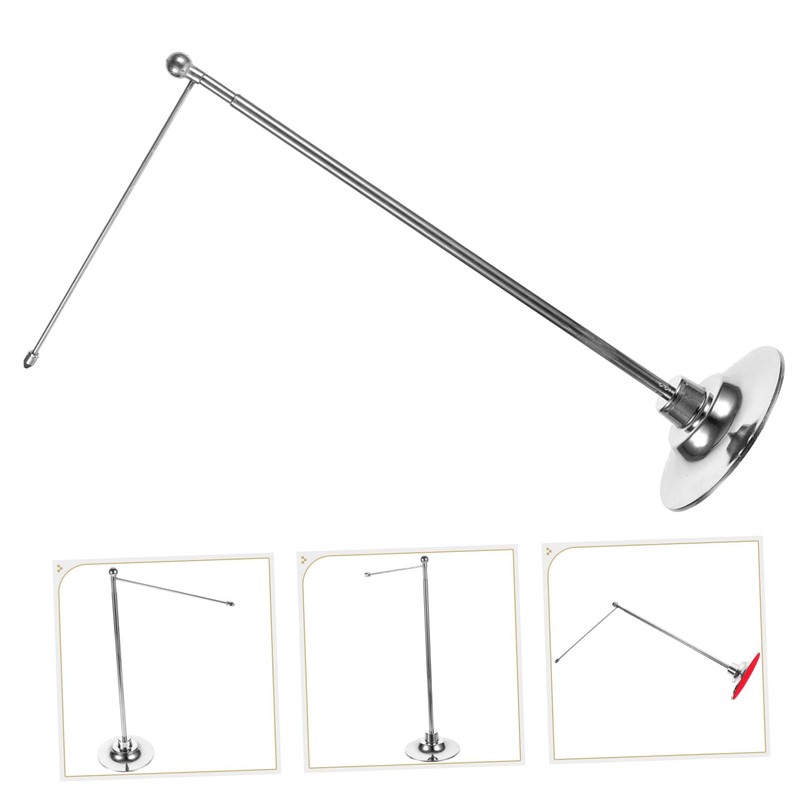 SEWACC Metal Desktop Flagpole Sturdy Flag Base Stand for Home