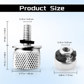 Dunviku Motorcycle Seat Bolt Screw Rear Mount Screw Kit, 304 Stainless Fender Seat Nut Kit Compatible with Harley Davidson Sportster Softail Touring Dyna 1996-2024