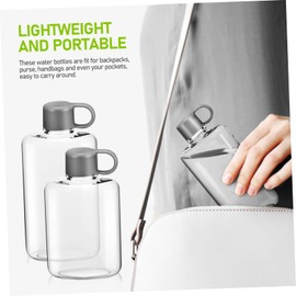 CORHAD 2 Pieces Portable Water Bottle and Travel Cup Sports Water Bottle for Camping Fitness and Cycling Leak-Proof Slim Design Transparent