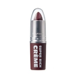 Ruby Kisses Super Rich Creme Lipstick, Hydrating Full Coverage Long Lasting Highly Pigmented Smooth Apply Lip Makeup for Women Men (Fig Tart)