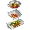 Onlyfire 3 Packs Grill Baskets, Heavy Duty Stainless Steel Perforated