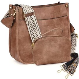 HKCLUF 4055 Women's Fashionable Crossbody Bag Purse For Women Leather Handbag Wallet Set Waterproof Women Crossbody Bag With 2count Adjustable Guitar Strap Perfect:_Dark Pink