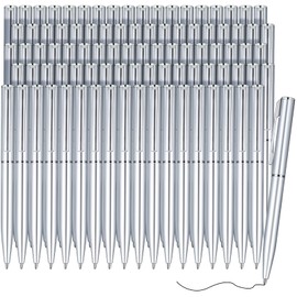 Teling 72 Pcs Small Ballpoint Pen Mini Pens Bulk 4 Inch Short Small Pens Tiny Pen Ink Ballpoint Pens for Notebook Pockets Signature Notepads School Office (Silver,Classic Style)