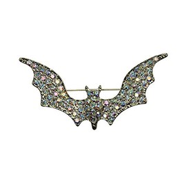 Faship Gorgeous AB Rhinestone Crystal Bat Pin Brooch - AB