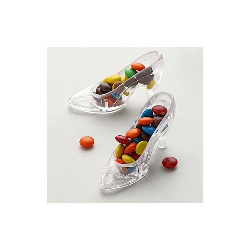 Balsa Circle 120 pcs Clear Plastic Cinderella Slippers Favor Holders