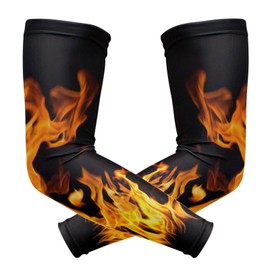 susiyo Fire Flames Cooling Arm Sleeves (1 Pair), UV Sun Protection Compression Arm Cover Shield for Men & Women