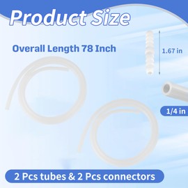 2-Pack Drain Hose Extension for Nugget & Opal Ice Maker, 1/4'' ID and 3.6 Feet Drain Hose Extension for Nugget Ice Maker, Ice Maker Hose Replacement Made for Nugget Accessories