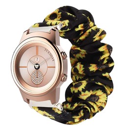 Compatible for 3Plus Callie Band, Blueshaw Fabric Elastic Scrunchie Elastic Watch Band Women Cute Replacement Straps for 3Plus Callie Hybrid SmartWatch (Sunflower Yellow)