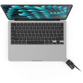 Compulocks Ledge Lock Adapter for MacBook Air 15 Inch M2 M3 M4 - Combination Cable Lock, Durable Anti-Theft Security for Laptop, Office, and Home Use - Silver