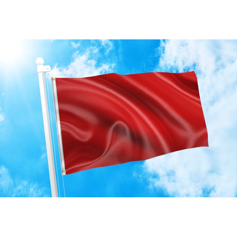 DMSE Red Solid Blank Flag 2X3 Ft Foot Flag UV