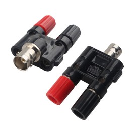 Futheda 2PCS BNC Female to Dual Banana Female Jack Socket Adapter Binding Post Coupler RF Coax Coaxial Splitter Double Plug Connector BNC to 4mm Banana Adapter for Audio Radio Antenna LMR Equipment