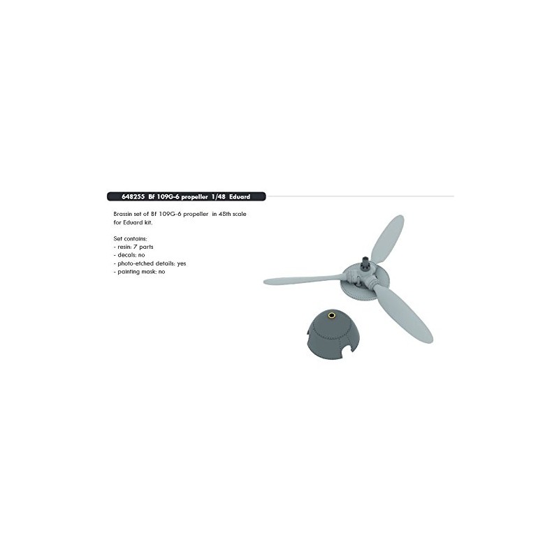 Eduard EDB648255 Brassin 1:48-Bf 109G-6 Propeller kit, Various