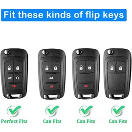 XIYANG TRADE for Chevy Key Fob Cover with Keychain,Premium TPU Full Protection Key Case Shell for Equinox Camaro Cruze Malibu Impala Spark Sonic GMC Buick Terrain Encore Allure Regal 5-Buttons (Red)