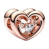 UIHEI Jewelry Rose Radiant Heart Floating Stone Charms for Women
