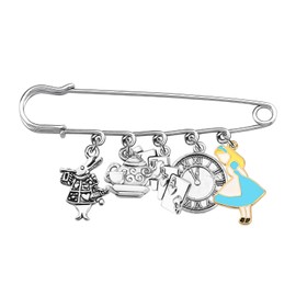 UJIMS Alice Movies Inspired Gifts White Rabbit Character Brooch Wonderland Cartoon Inspired Gift Alice Fans Gift Friendship Gifts (WhiteRabbit Brooch)