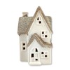 DARO DEKO Ceramic LED House - White Gold Glitter -