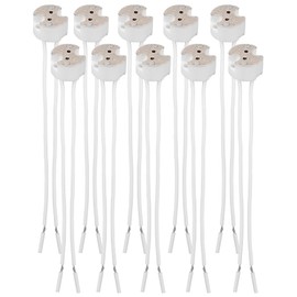 10 Pack LED MR16 Socket, GU5.3 Socket, LED Halogen Lamp Ceramic Wire Connector Base Socket Adapter MR16 MR11 G4 GU5.3 Socket (10)