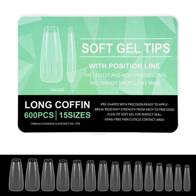 600 Pcs Tips Soft gel OBP, Soft Gel Tips Para