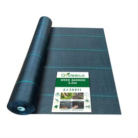 Groweco Driveway Fabric,Commercial Grade Landscape Fabric 6FT X 300FT 3.2oz Premium Ground Cover Garden Weed Barrier Fabric Heavy Duty,Woven Geotextile Fabric for Underlayment