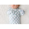 UPTON AVE Checkered Knotted Gown Baby Newborn, Viscose derived from