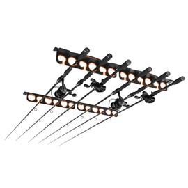 KastKing SafeGuard Fishing Rod Holder for Garage, Wall or Ceiling Mounted Fishing Rod Rack Storage Organizer, Fishing Pole Holder Holds 12 Rods or Combos in Less Than 36 Inches