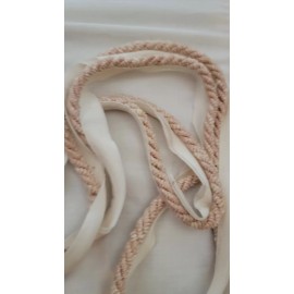 PINK BEIGE COTTON CHENILLE LIP CORD BY THE YARD