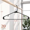 Clothes Hangers Plastic 20 Pack - Black Plastic Hangers -