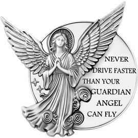 Meliatomia Guardian Angel Visor Clip for Car,Never Drive Faster Than Your Angel Can Fly 2.95 Inch, Drive Safe Inspirational Gifts for Women Men