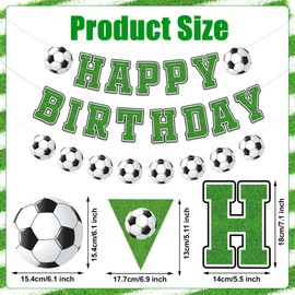 Soccer Happy Birthday Banner Soccers Sports Paper Garland Soccer Pennant Bunting Flag Decor Soccers Happy Birthday Party Decorations for Kids Boys and Girls Sports Football Birthdays Party Supplies