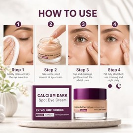Calcium Dark Spot Eye Cream for Dark Circles and Puffiness, Under Eye Cream for Wrinkles, Fine Lines, Bags, Skin Firming, Brightening with Niacinamide, Lightweight Daily Skincare