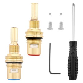Snblzhef Brass 1-001 & Brass 1-002 Ceramic Valve Cartridges Set Cold and Hot Widespread Valve Core Ceramic Cold/Hot Cartridges Valve Set for Water Taps