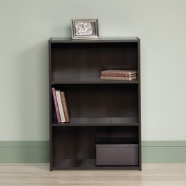 Sauder Beginnings 3-Shelf Bookcase, Bookshelf with Adjustable Storage Shelves, L: 24.57" x W: 11.50" x H: 35.28", Cinnamon Cherry