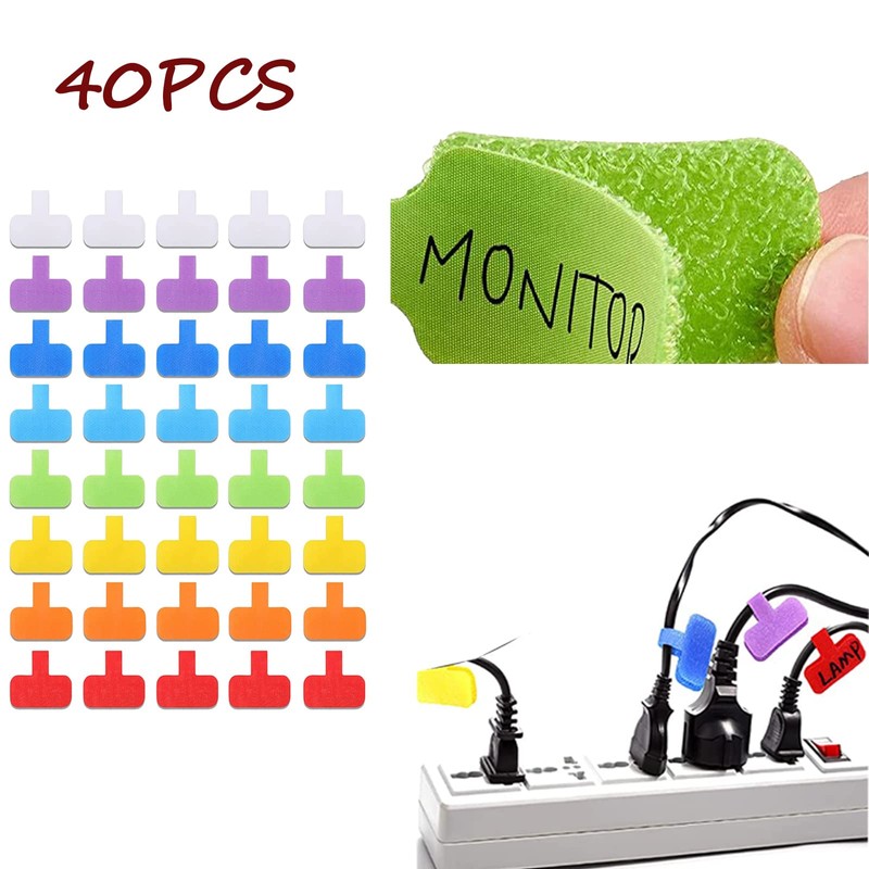 Pack of 40 Cable Labels, Cable Labels for Labelling, Cable