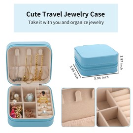 Bridesmaid Proposal Gifts Travel Jewelry Case Jewelry Travel Organizer Small Bachelorette party Jewelry Box Bridesmaid Gift Boxes Mini Storage Organizer Storage Box (8, Fabric White&Sage Green)