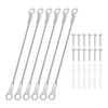 PATIKIL 6 Pack Stainless Steel Lanyard Cable with Eyelets 0.08"