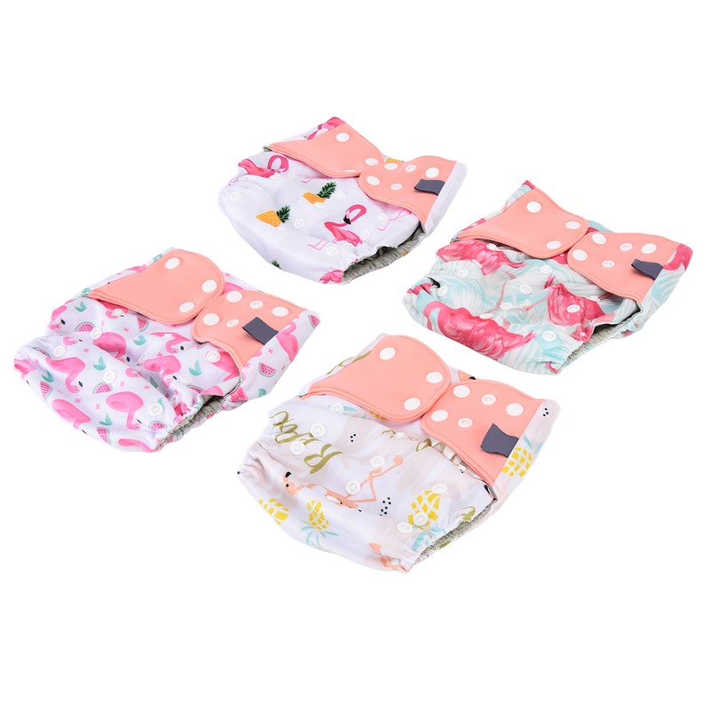 4 Pcs Baby Cloth Diapers Adjustable Washable Reusable Diapers for